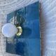 Blue zellige wall light