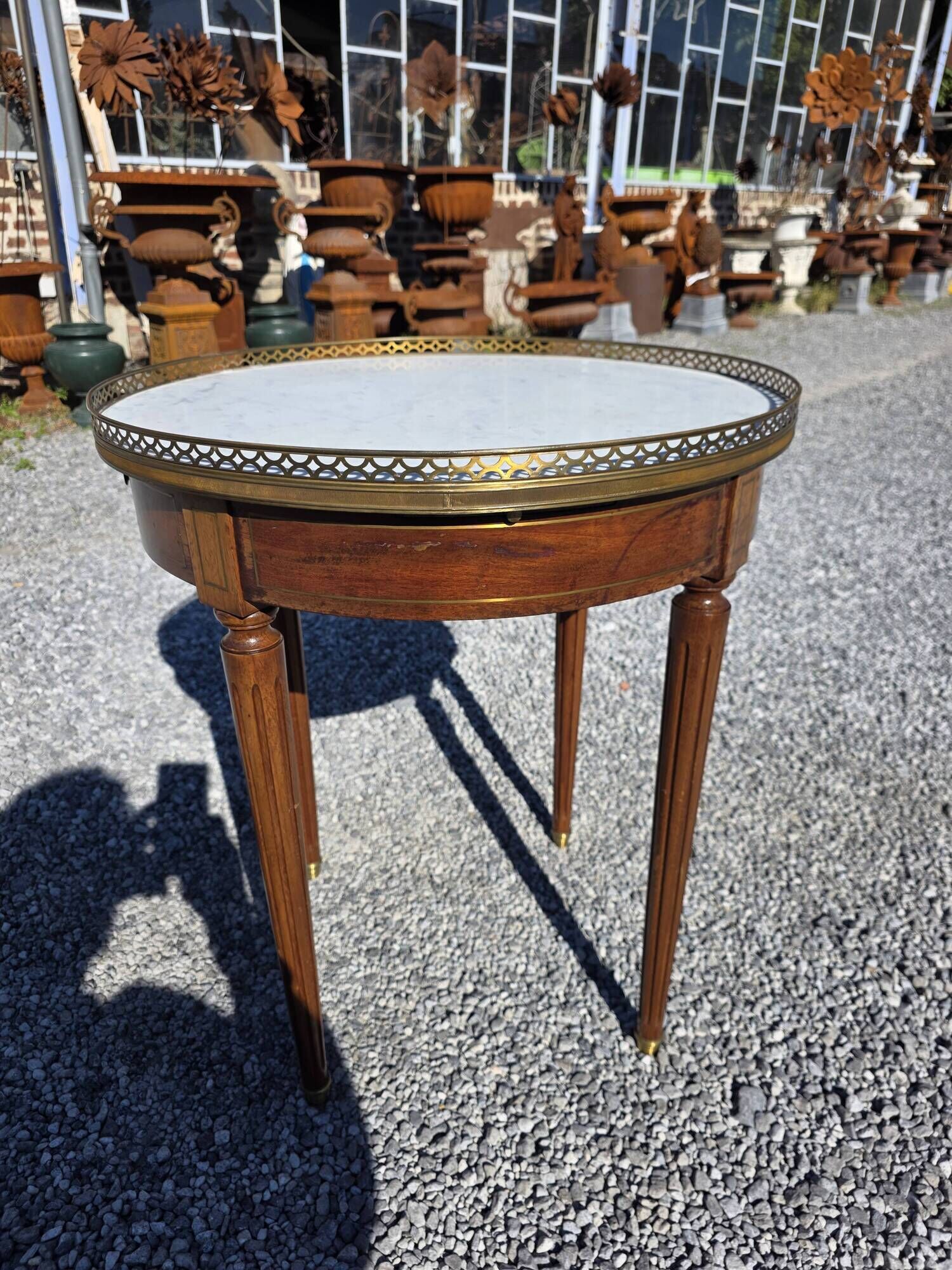 Louis XVI style bouillotte table in mahogany