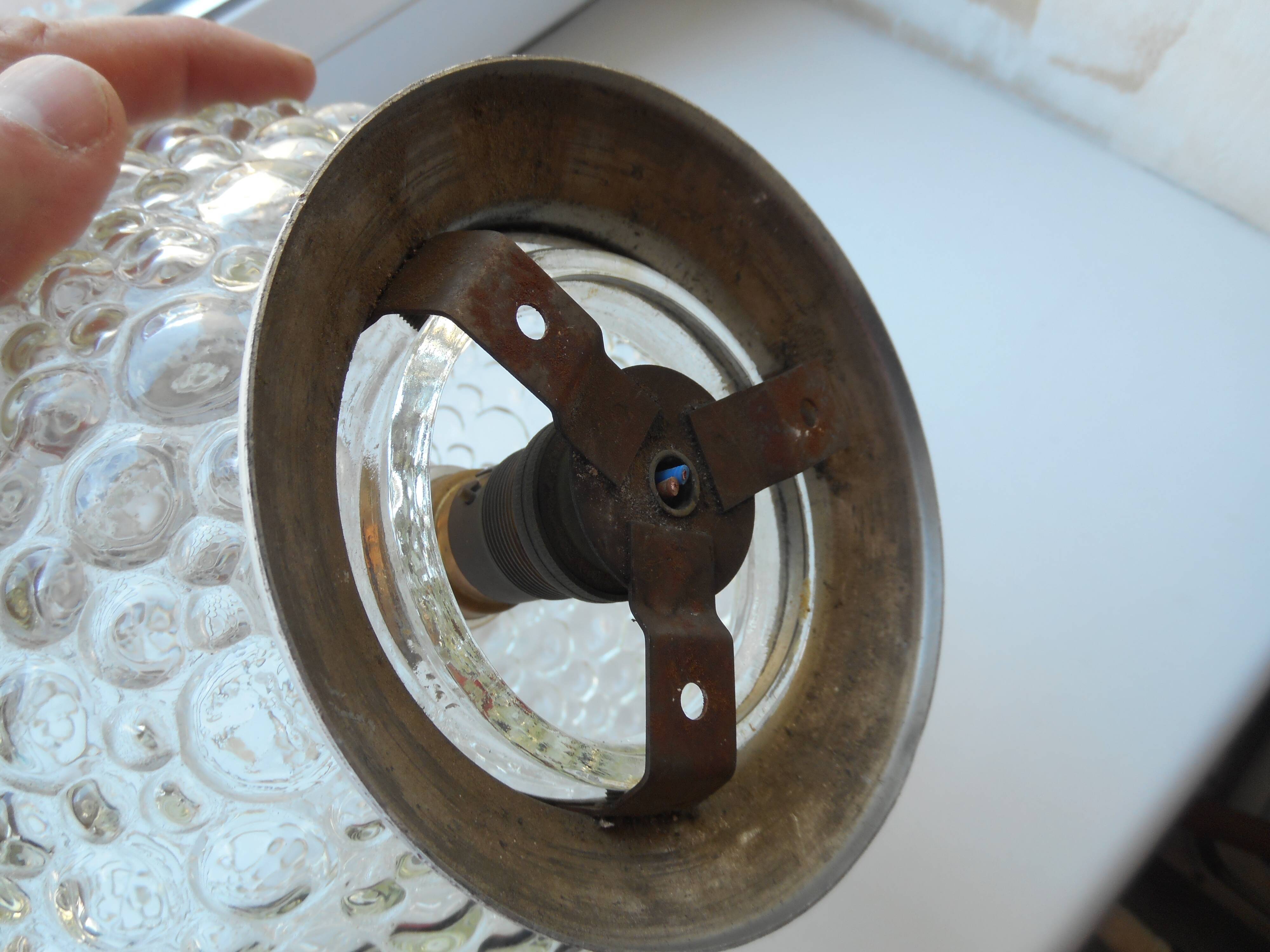 Old bubbled glass ceiling