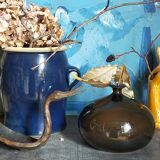 Soliflore baguier hand ceramic iridescent 50s