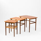 Set of 3 nest tables by Johannes Andersen for Silkeborg, 1960s, Denmark
