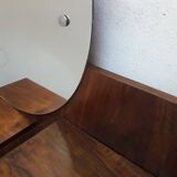 Art Deco dresser, solid walnut, veneer, 3 drawers, mirror.