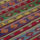 Kilim Oushak vintage multicoloured striped 250 x 163 cm