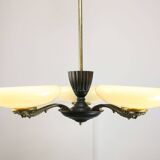 Lustre figuratif Art Déco en laiton français, 1930