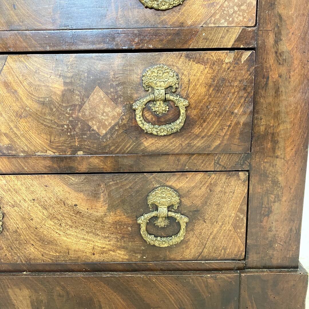 19th century mahogany and mahogany veneer secretary