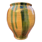 Old glazed terracotta jar