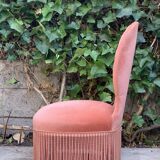 Vintage pink upholstered toad chair
