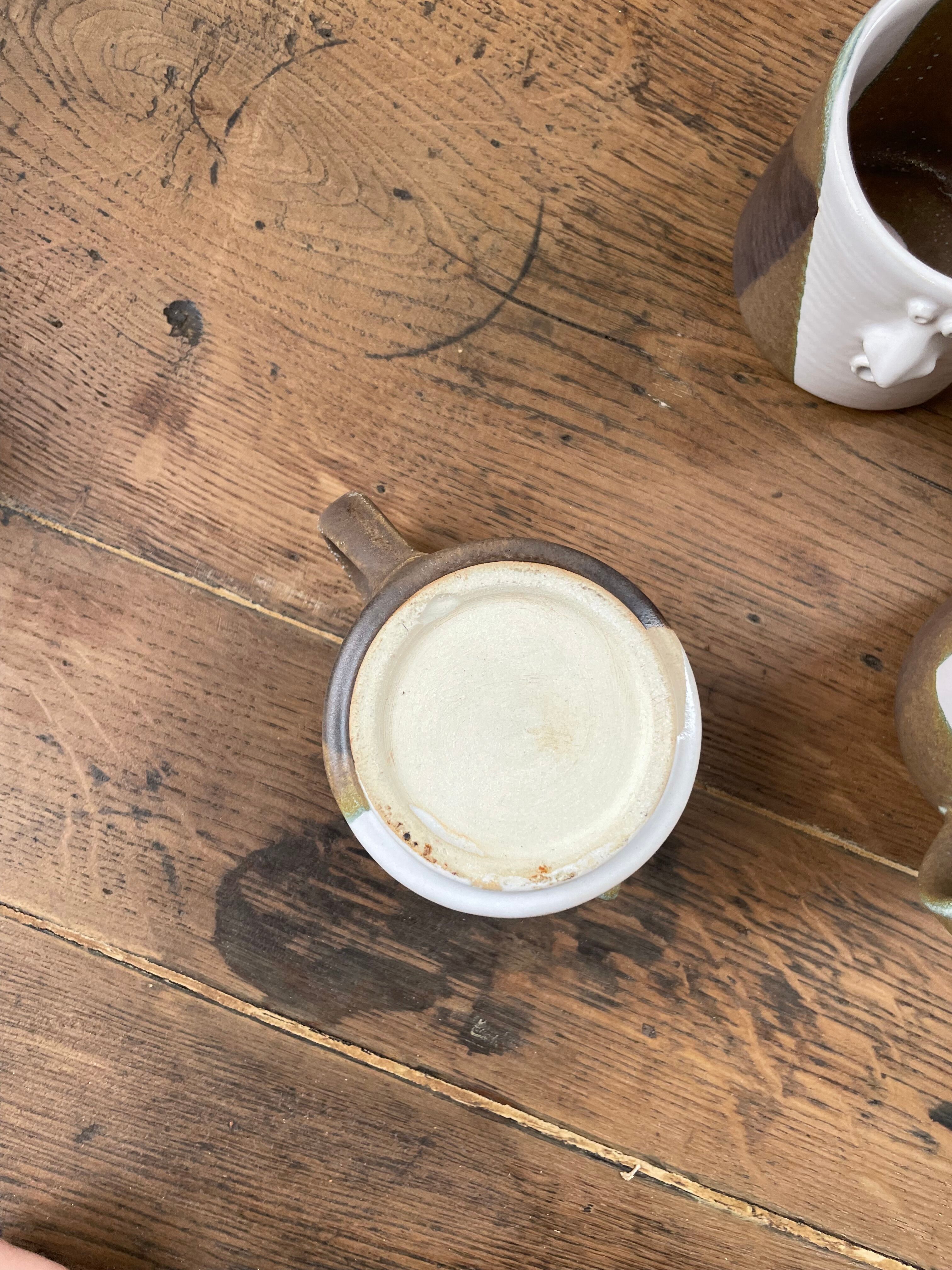 Anthropomorphic ceramic teapot, cups and bowl set