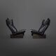 Set of 2 black leather lounge chairs by Peem Oy, Finland 1970s