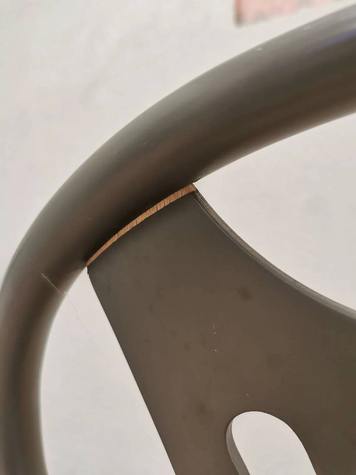 Set of 4 Vintage Gray Thonet Style Dining Chairs with Cane Seat