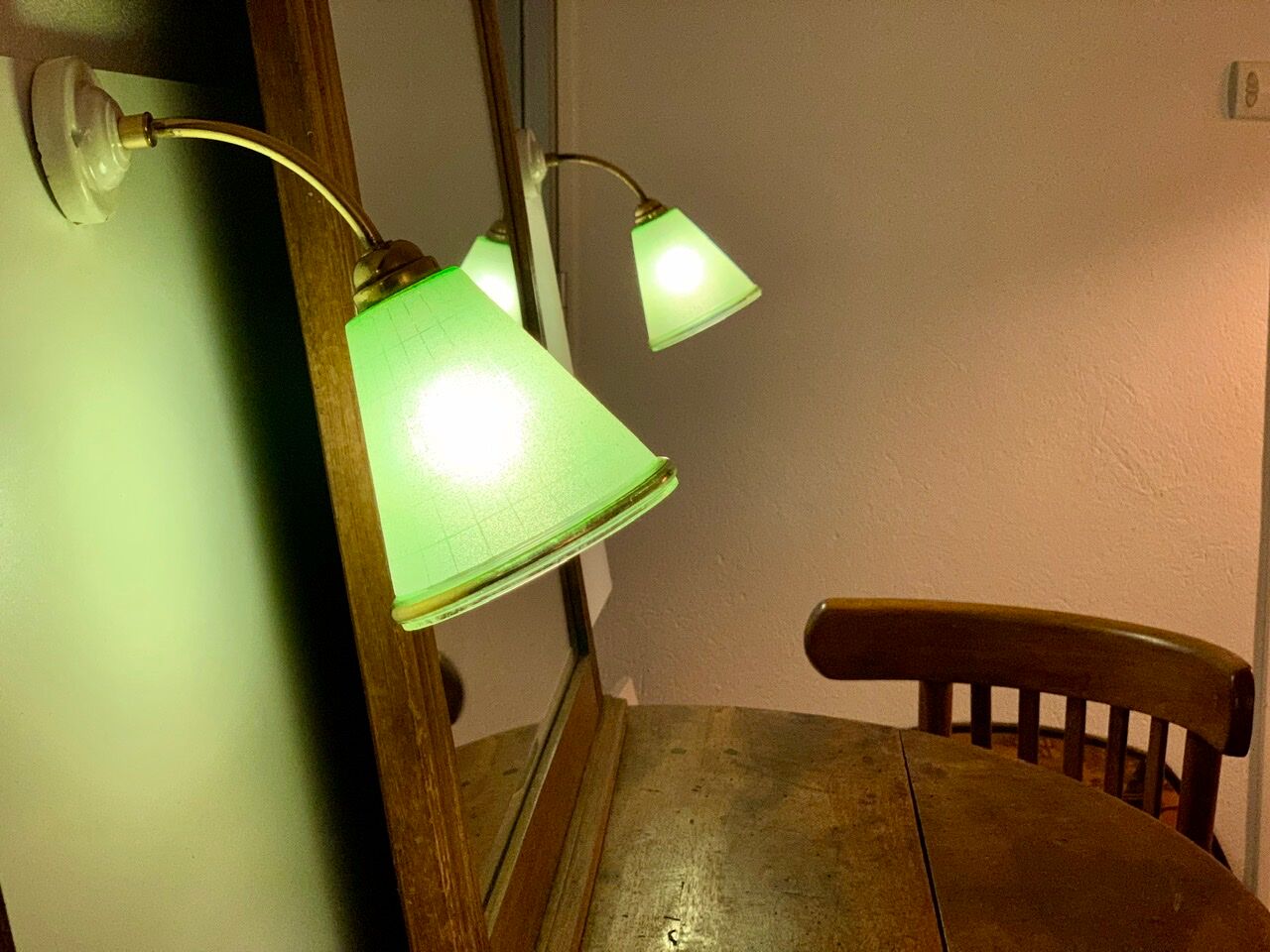 Pair of art deco bistro style wall lamps