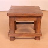 Old small Burmese teak workshop bedside table