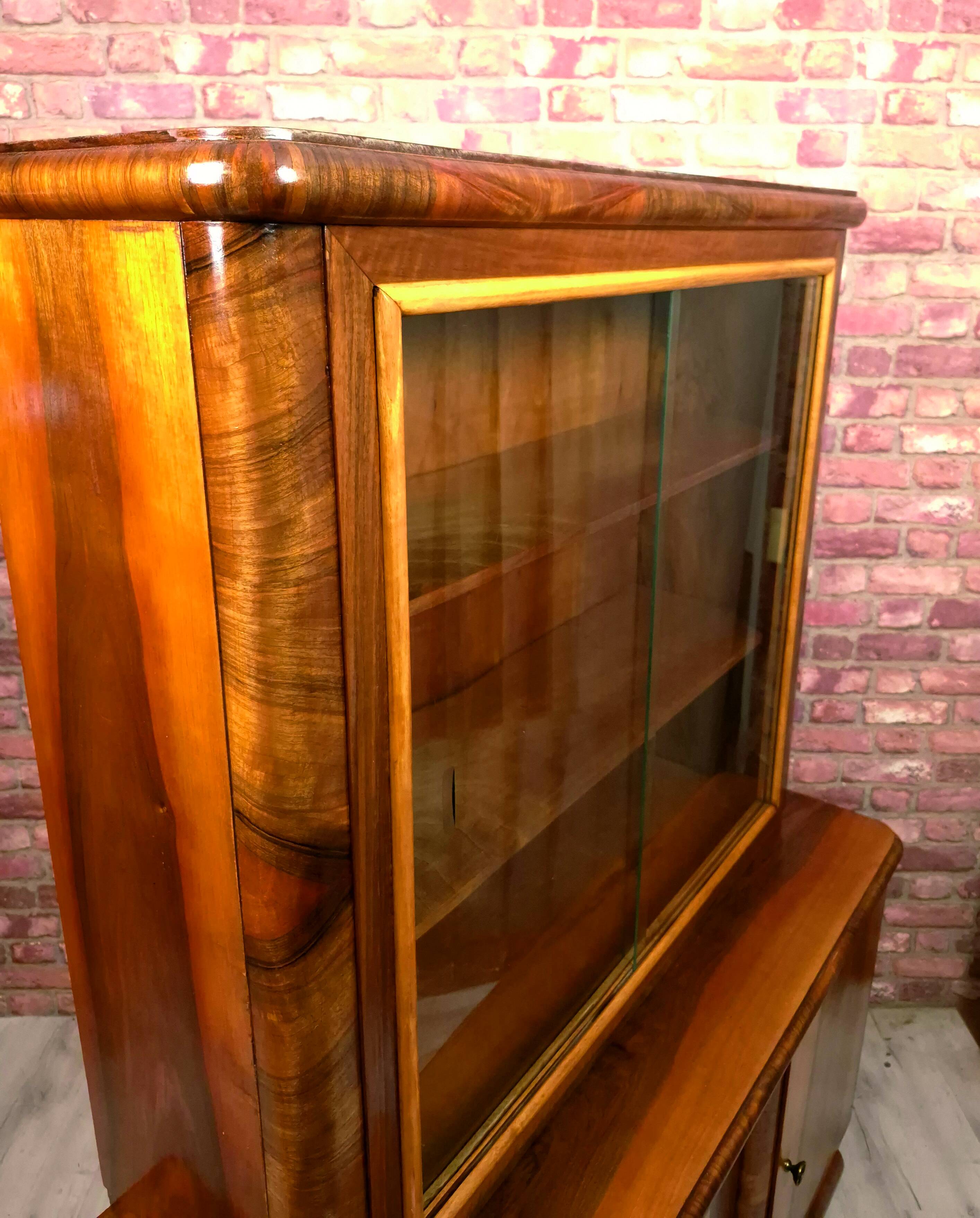 Renovated art deco display cabinet - credenz, 1930s