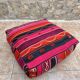 Vintage handmade Berber Kilim pouf, Moroccan floor cushion.