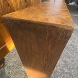 Louis-Philippe chest of drawers in burr walnut with pink marble – 19th century