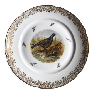 Assiette motif gibier porcelaine de Limoges