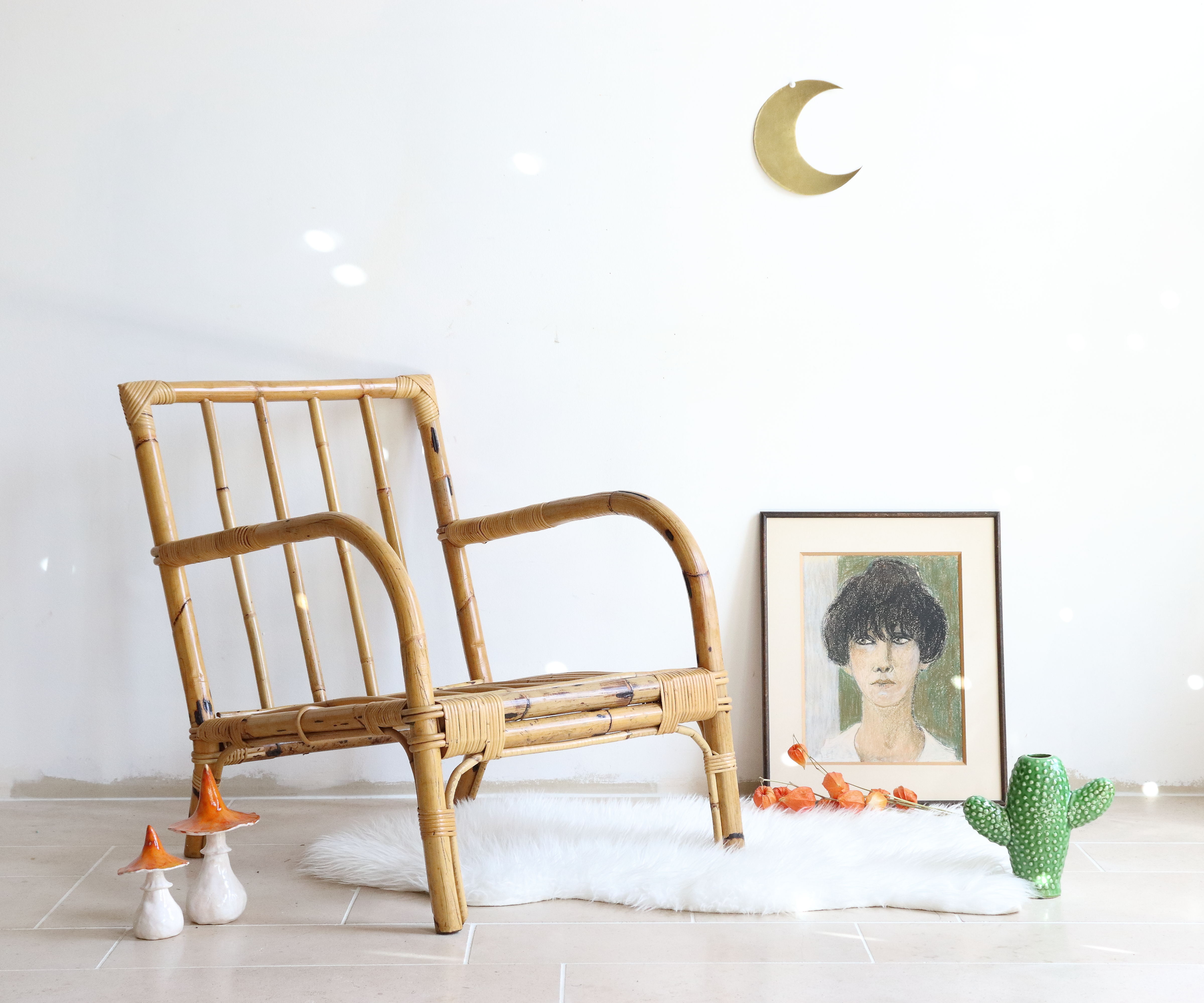70s bamboo and rattan chair