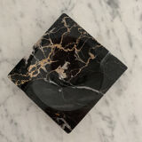 Vintage black marble squared veined ashtray