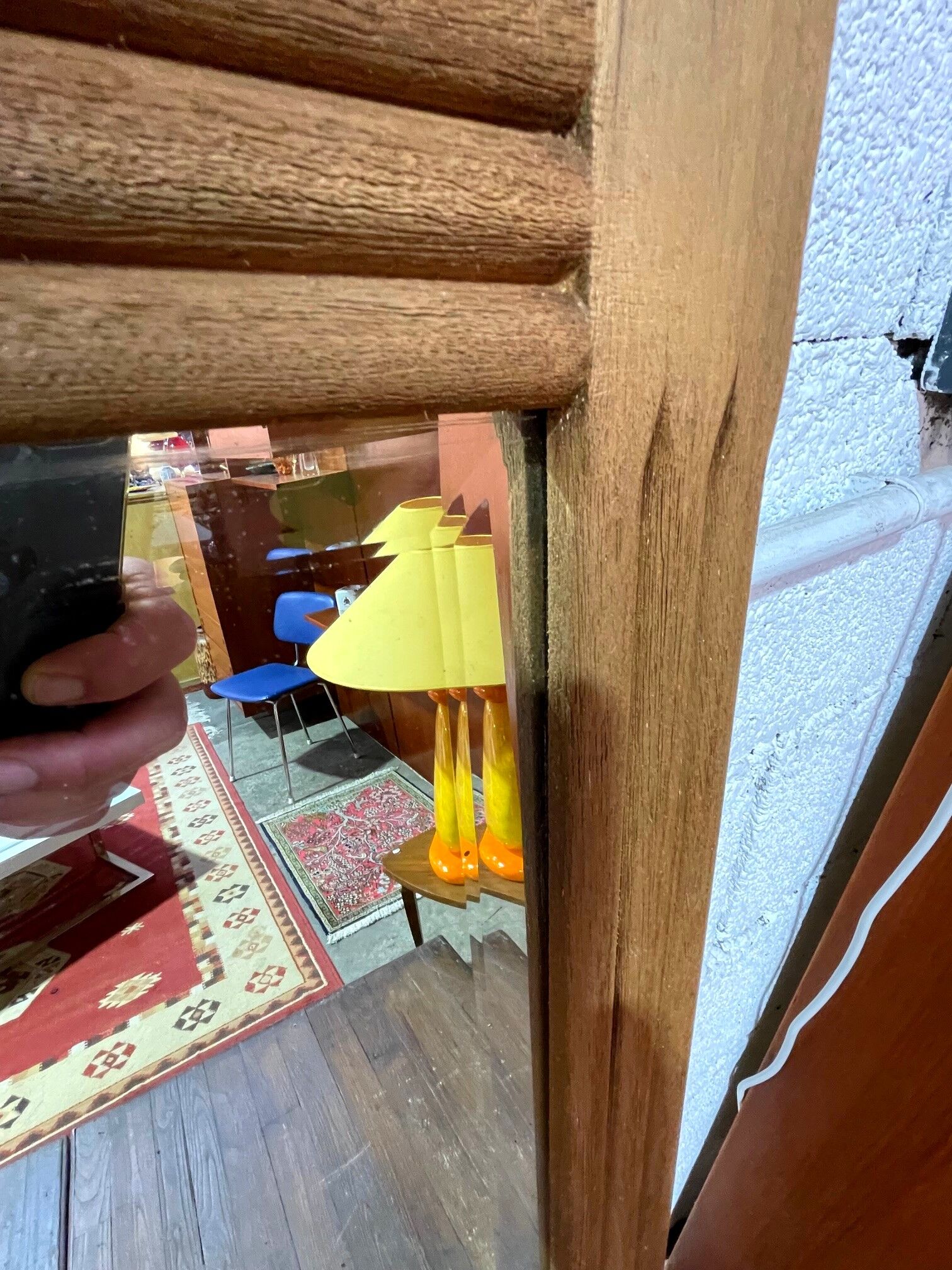 Bevelled oak Art Deco mirror 133x80