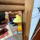 Bevelled oak Art Deco mirror 133x80