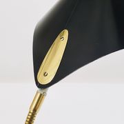1950s Cosack Cobra black desk or table lamp in brass, mid-century, Stilnovo style.