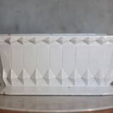 White enameled cast iron vase, art deco vase, art deco planter, collection