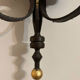 Large lily flower wrought iron wall light from the 1960s.