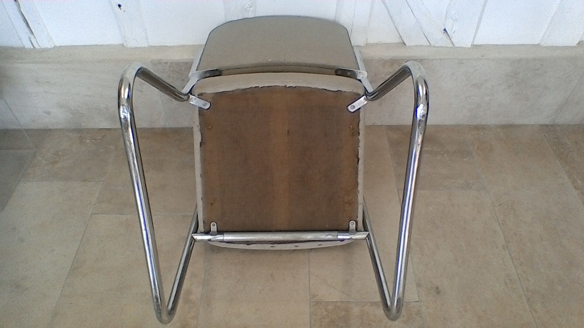 Fauteuil en skaï gris Ronéo