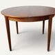 Table ronde de repas extensible danoise en teck – Années 1960