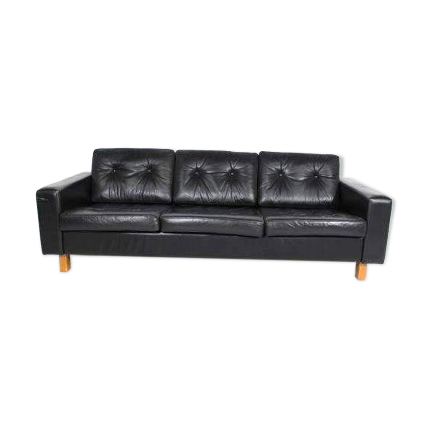 Leather sofa, 3 seats, Sweden, 1950s
