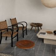 Design coffee table in raw travertine, mid-20th century Italy 1970.
