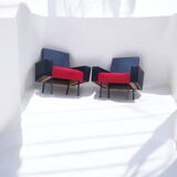 Retro armchair in black and red skai (1)