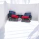 Fauteuil retro en Skaï noir et rouge (1)