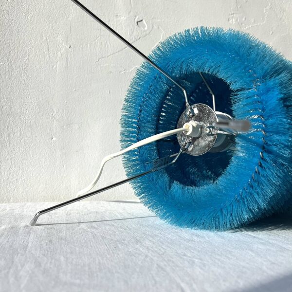 Lampe à poser, à brosse bleu, IKEA vintage rare, modèle LYSBOJ, design
