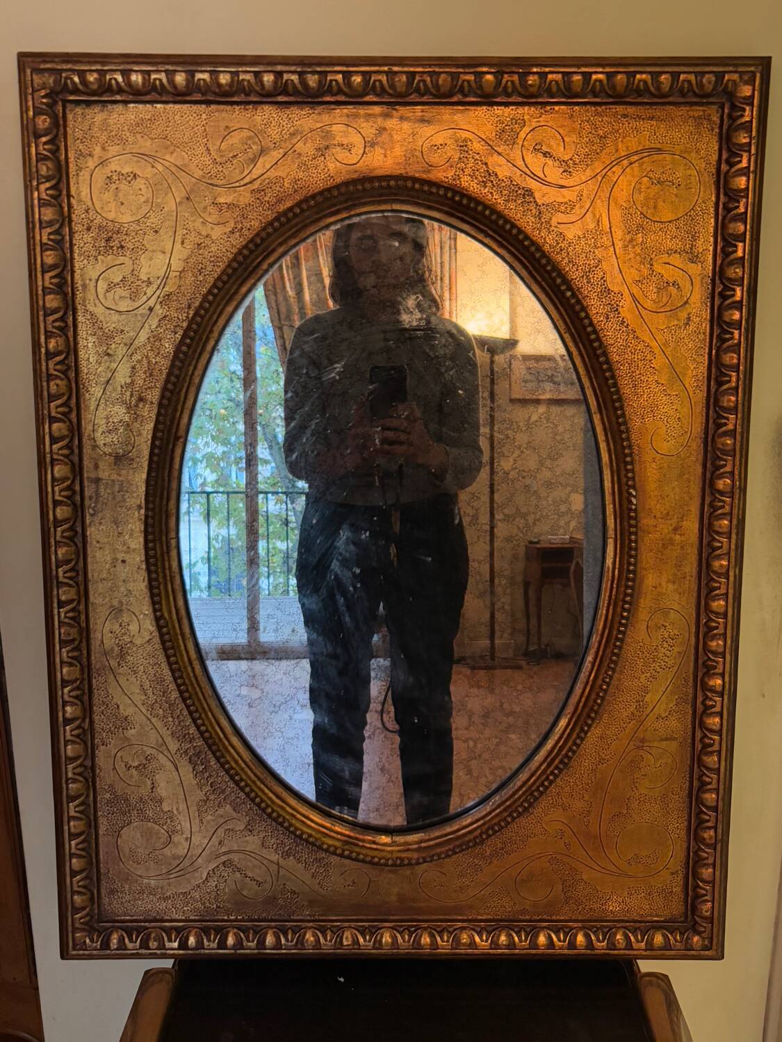 Gilded wooden mirror