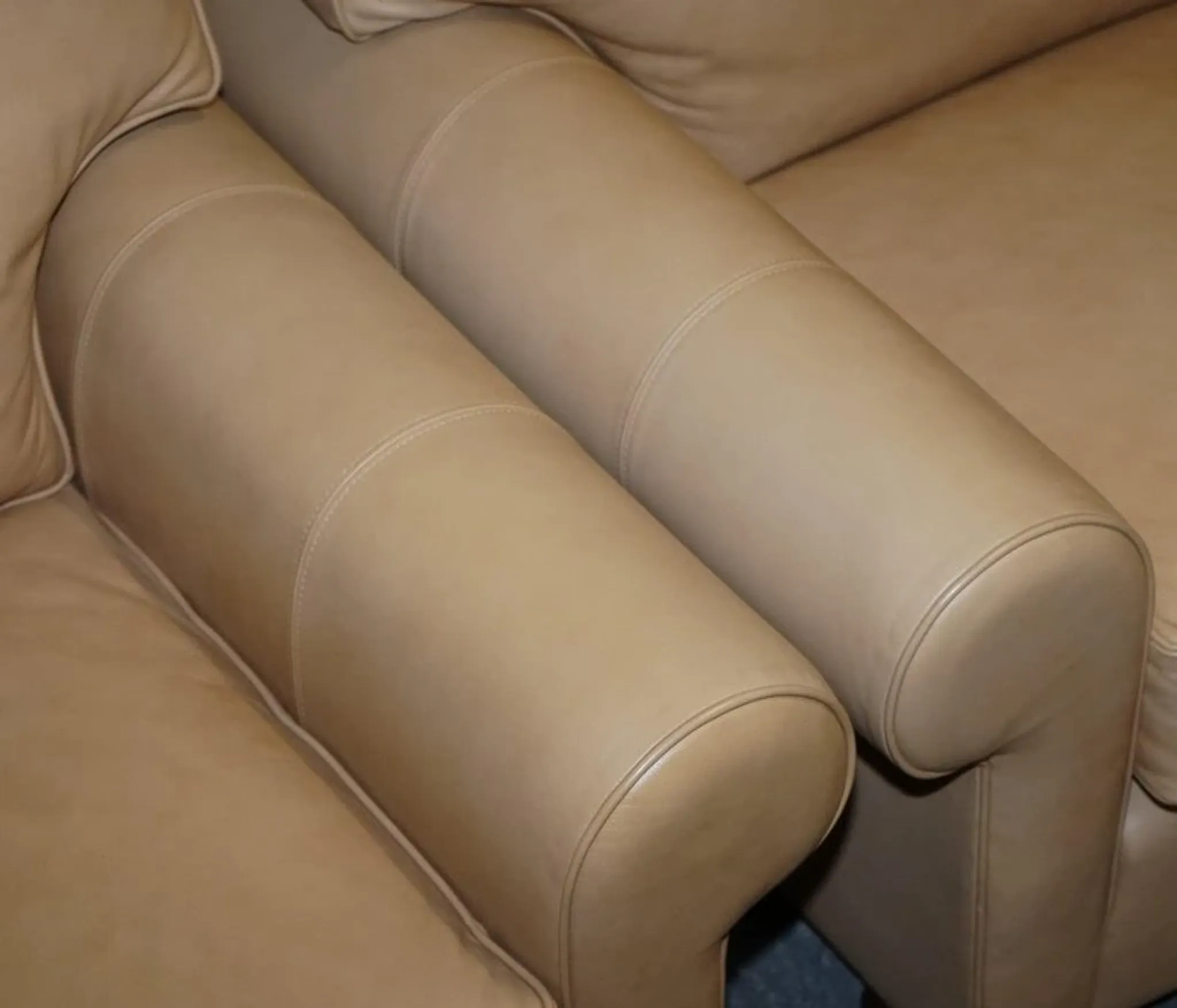Brown Leather Latte Armchairs by Multi York England, Set of 2