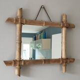 Antique mirror with faux bamboo