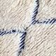 Moroccan Berber carpet blessed ouarain ecru corridor with blue diamonds engraved 312x68cm