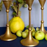 Set of 4 massive brass candlestick vintage