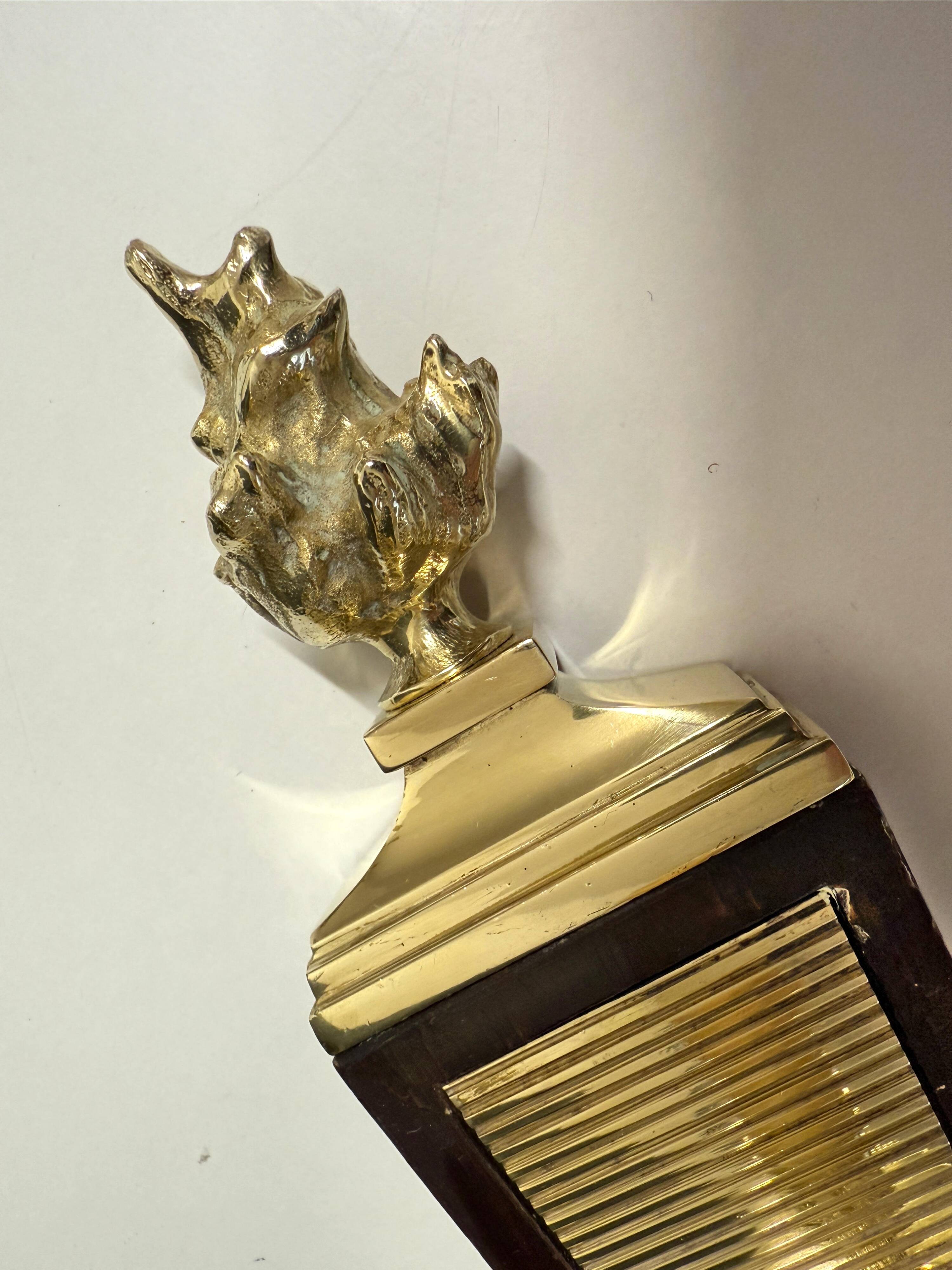 Antique Pair of 3-Light Wall Lights - Gilt Bronze and Mahogany - Neoclassical - 40's