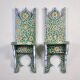 Pair of hand-painted Tunisian bedside tables or shelves