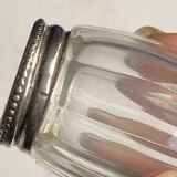 Set of hallmarked silver and fluted domed glass salt/pepper shakers