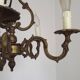 Elegant French Antique Bronze 5 Light 3 Sided Cage Style Chandelier