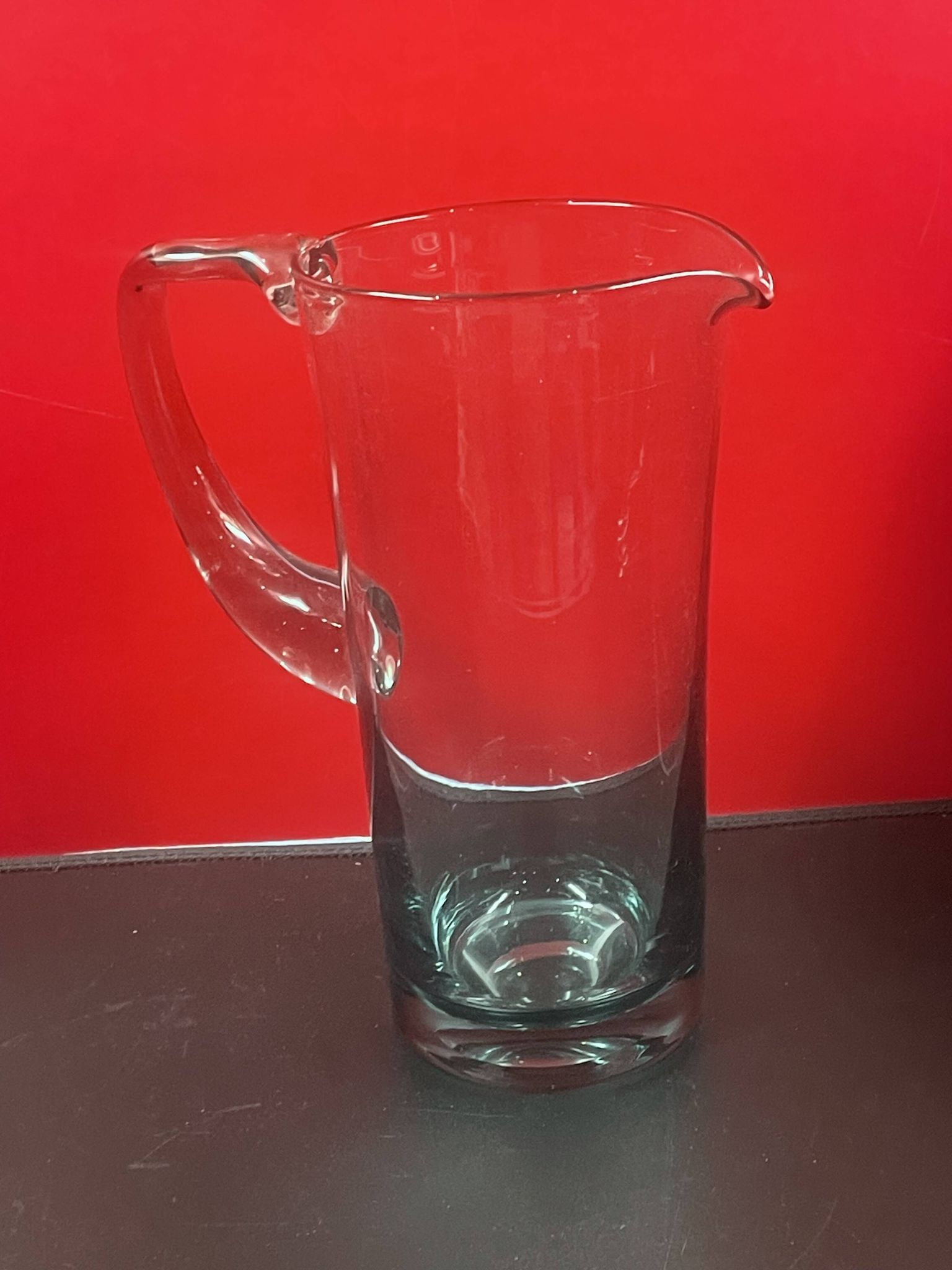 elegant water or orangeade pitcher in smoked glass from the 1970s - 25 cm
