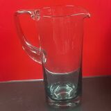 elegant water or orangeade pitcher in smoked glass from the 1970s - 25 cm
