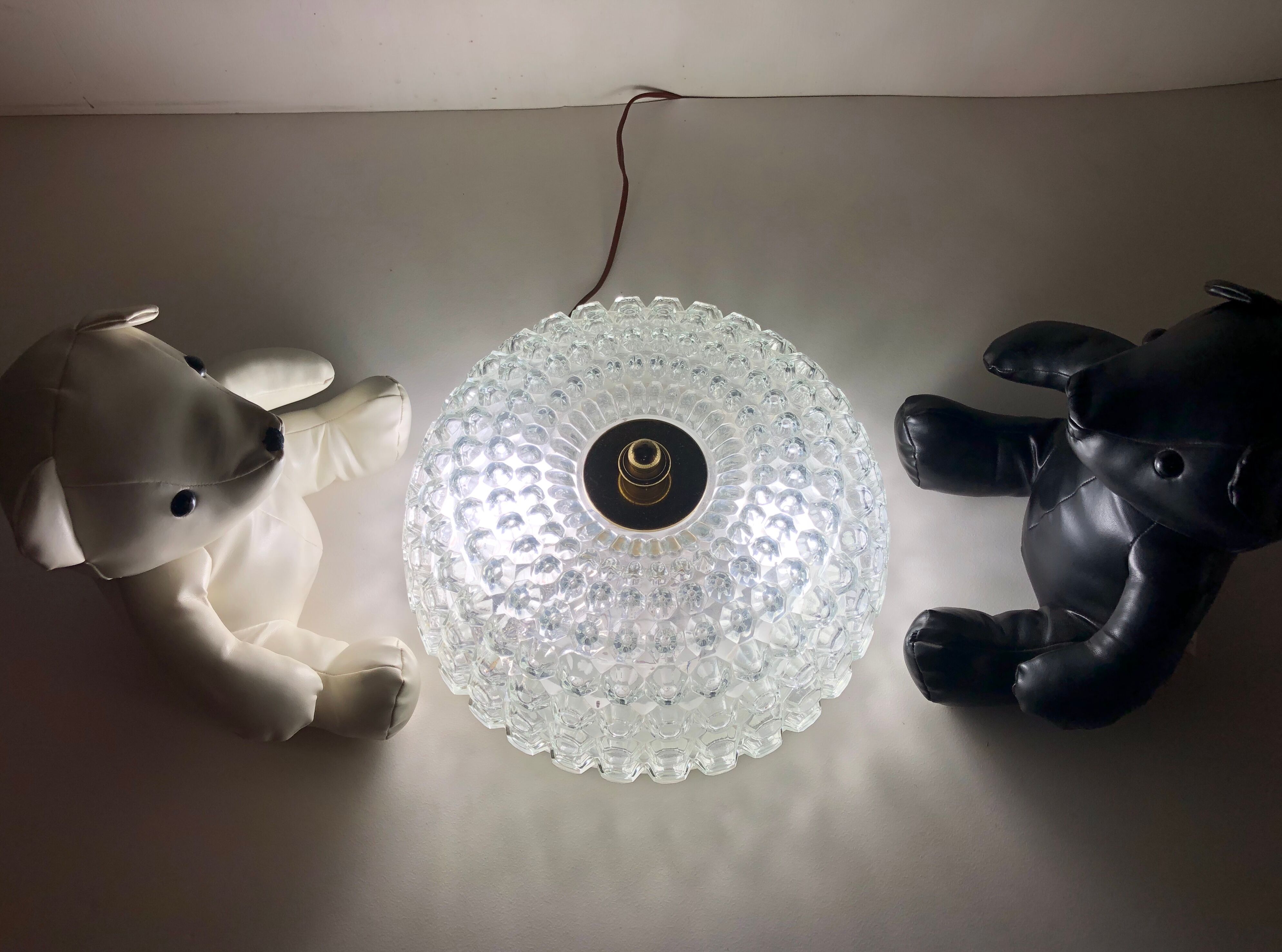 Limburg glass & brass ceiling light by Helena Tynell