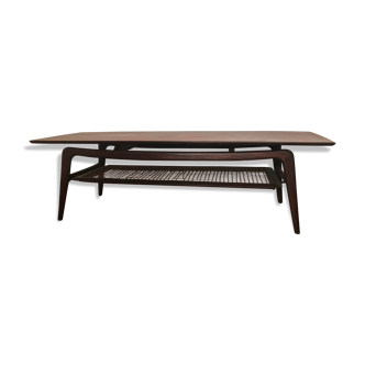 Danish-inspired coffee table teak and cannage