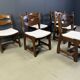 Vintage brutalist dining chairs, set of 6 - 1960s