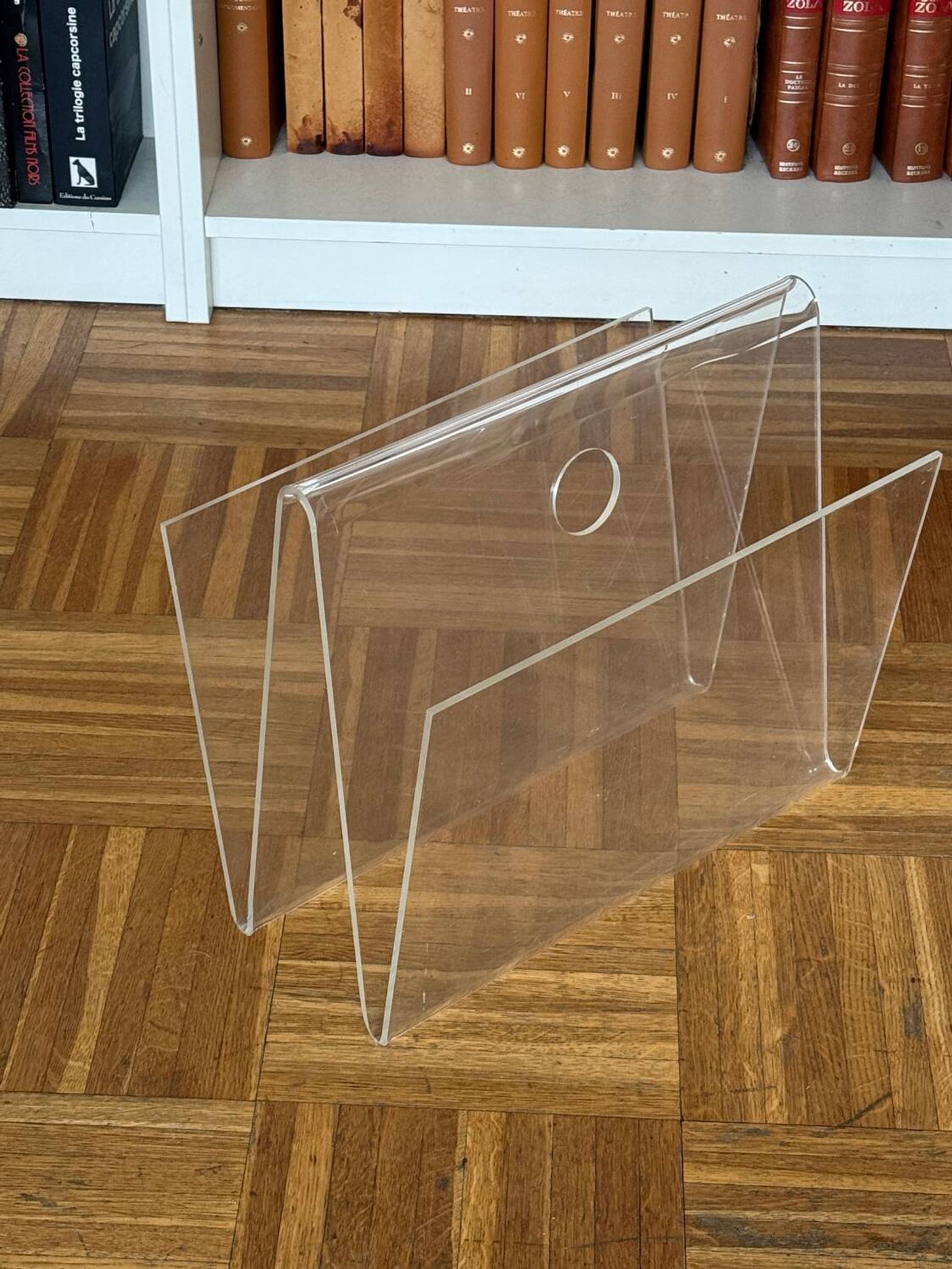 Vintage plexiglass magazine rack