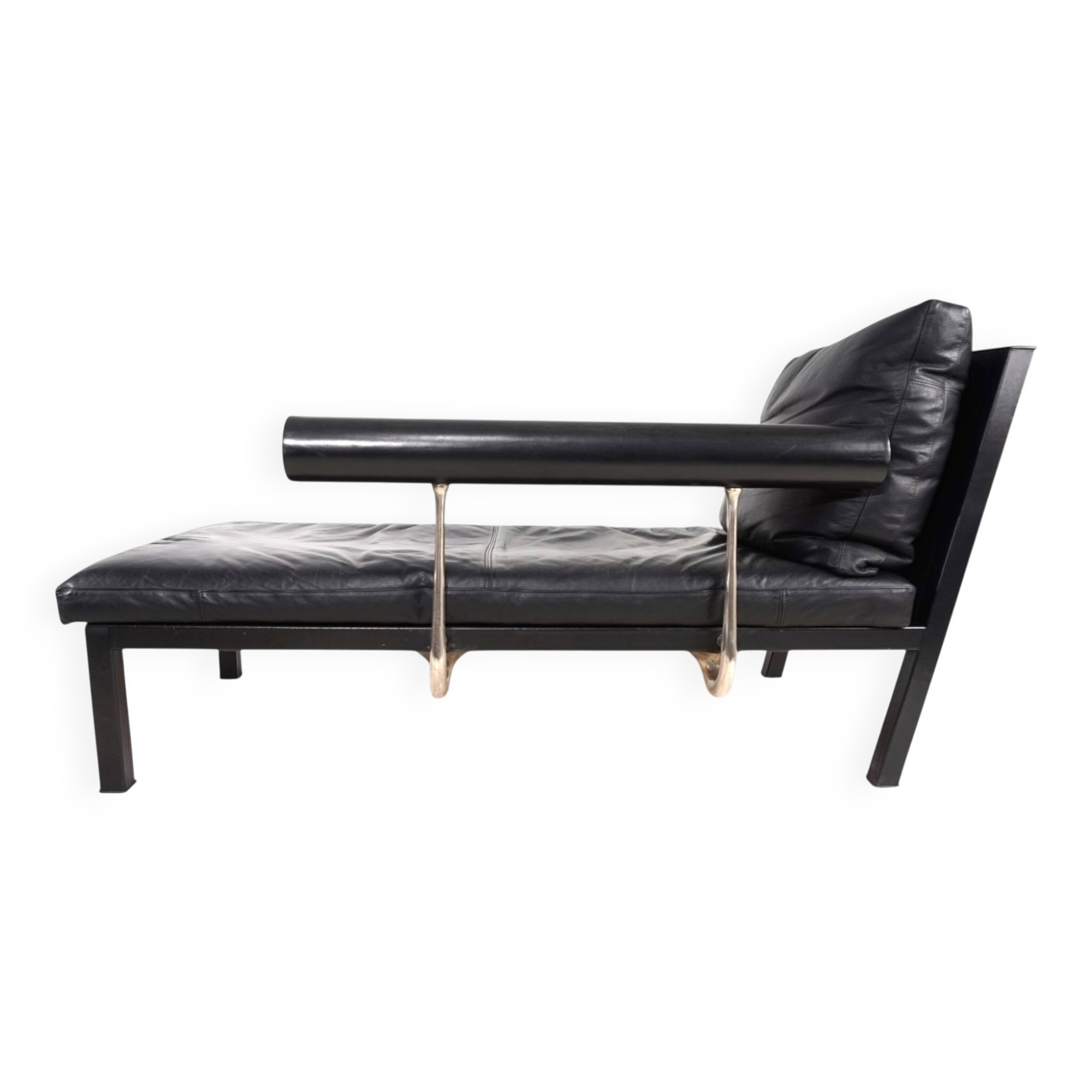 B&B Italia Baisity Leather Chaise Lounge / Daybed by Antonio Citterio, 1980